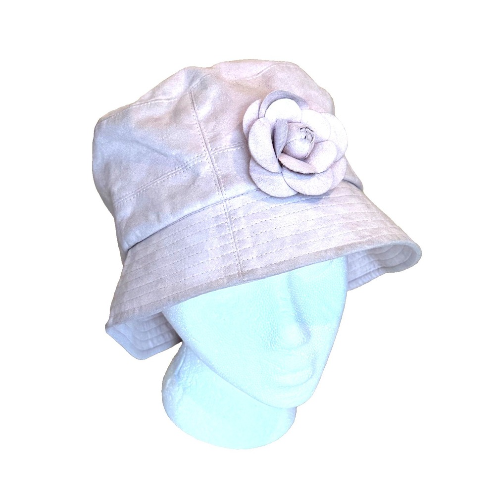 KOKIN New York - The Packables Handmade Pink Suede Bucket Hat - One Size